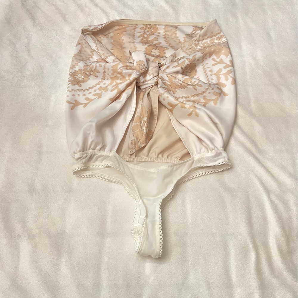 Free People intimately strapless tie back scarf style bodysuit 3594 - Picture 5 of 6